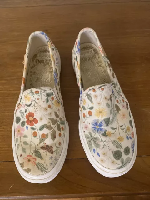 Keds X Rifle Paper Company Double Decker Slip-On Sneakers Meadow Cream