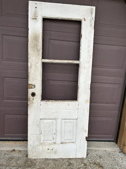 Antique Vintage Victorian Entry Wood Door 13