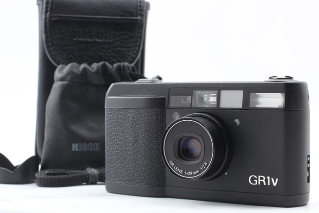 All Works [MINT w/ Hood] Ricoh GR1V Black 35mm Compact Film Camera From JAPAN