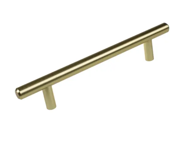 GlideRite 5 in. Center-to-Center Satin Gold Solid Handle Bar Cabinet Drawer Pull