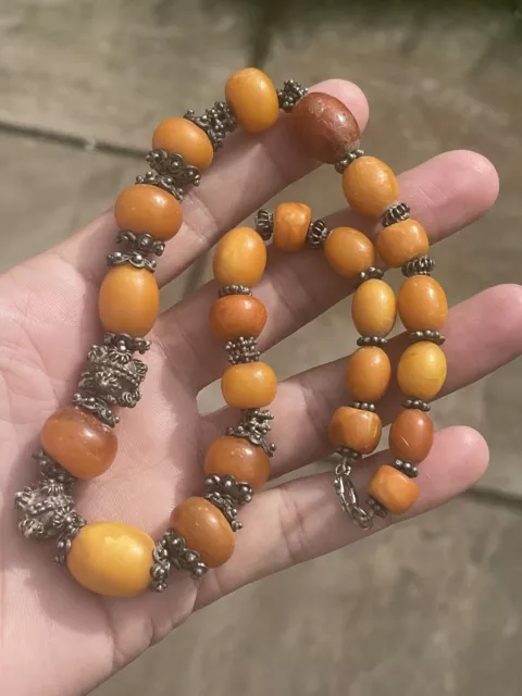 vintage butterscotch amber necklace 49.7 g