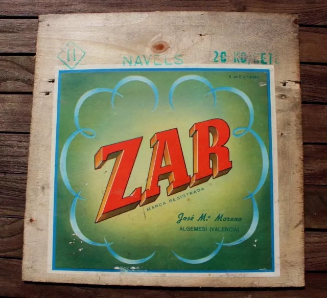 Reklame Schild ZAR Vintage Shabbychic Retro Wanddeko 50-er /60-er Jahre, 29x29cm