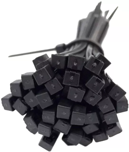 Lot 100 Colliers de Serrage 200mm x 2,5mm Attache Câble Fixation Plastique Nylon