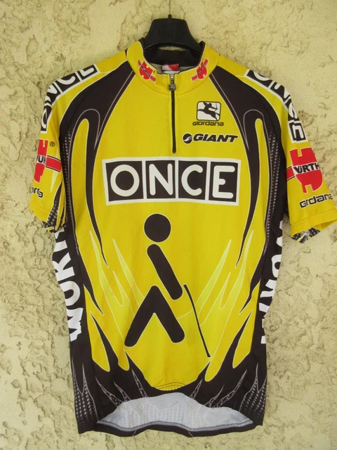 Maillot Cycliste Vintage ONCE Vuelta 1990 - Etxe-Ondo Taille XL - Jaune LOOK