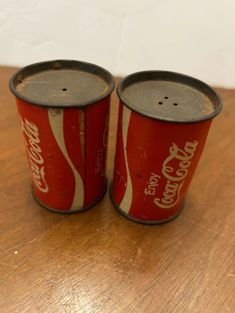 Vintage Coca Cola Can Salt and Pepper Shakers highly collectible