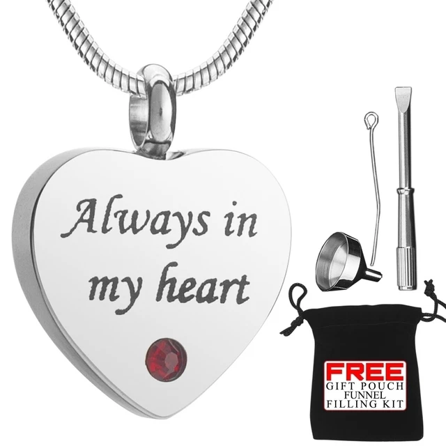 Cremation Ashes Urn Collar Corazón Colgante Joyería Para Locket Rojo