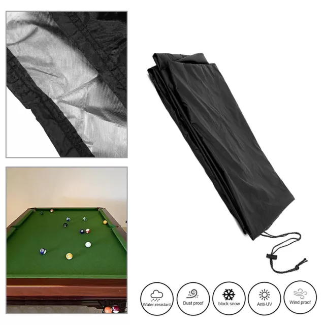 8 ft Black Waterproof Billiard Snooker Pool Table Dust Cover Anti-UV Heavy Duty