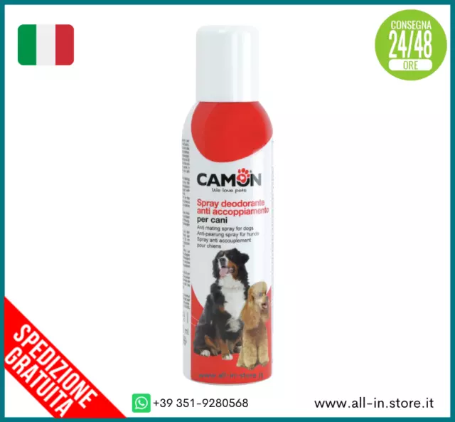 Spray Deodorante Antiaccoppiamento Cani copre gli odori dell'estro. 200 ml Camon