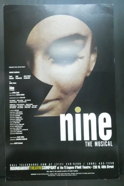 Nine The Musical Theater Broadway Window Card Poster 14" x 22"