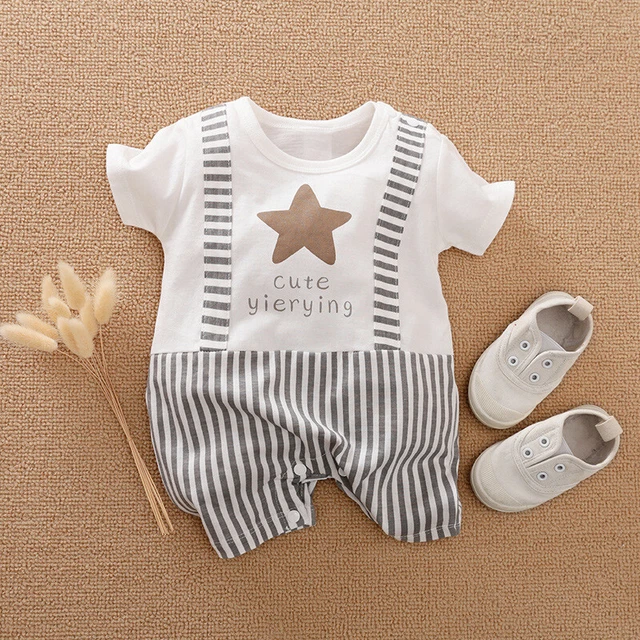 One-piece Newborn Boys Romper Bodysuit Toddlar Baby Kids Uniform Summer Jumpsuit