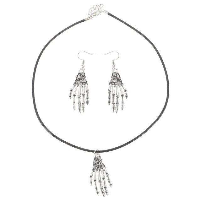 CASSIECA Bijoux Gothique Collier Et Bracelet Boucles D'oreilles Pour Femmes Choker Dentelle Noire Collier Punk Vintage Halloween Bijoux Vampire Cosplay