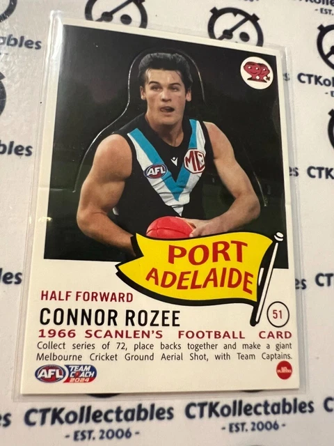 Connor Rozee Signature 2024 AFL TEAMCOACH Scanlens Die-Cut Connor Rozee #51 Power EUR 0,92 ...