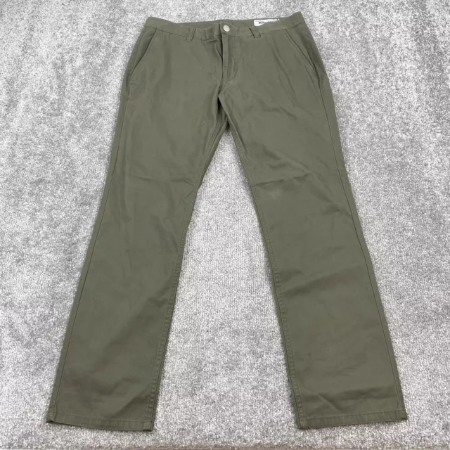 Bonobos Washed Chinos Slim Tailored Pants Men's Size 33x30 Brown Green Cotton