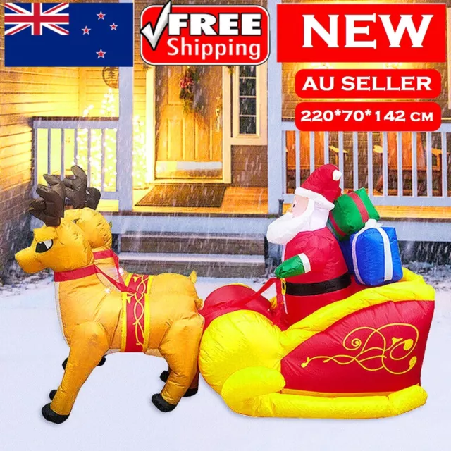 LED Christmas Inflatable Santa Claus Garden Yard Light Blow Up Xmas Decoration