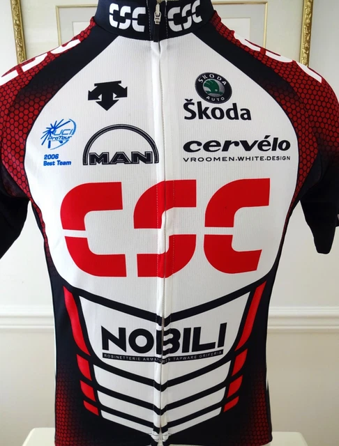 Maillot Cycliste Descente CSC Team 2007 (vintage, XL, Manches Courtes, Italie)