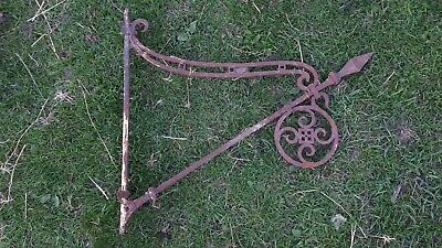 FOUR 19th CANTIQUE ORNATE SCROLL WROUGHT IRON BRACKET ARCHITECTURAL LAMP DECOR