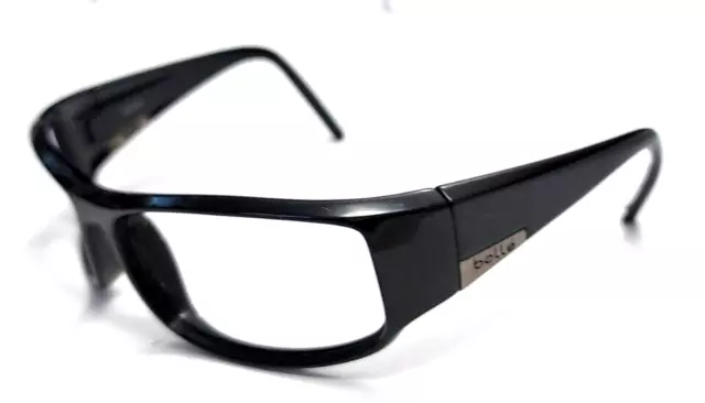 BOLLE King Large Size Black Wrap Rectangle Sunglasses Frame Italy READ