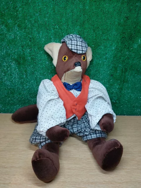 Antique  Hamdmade Fox Fabric Dressed as Huntsman Fox  Soft Toy  Stuffed Animal