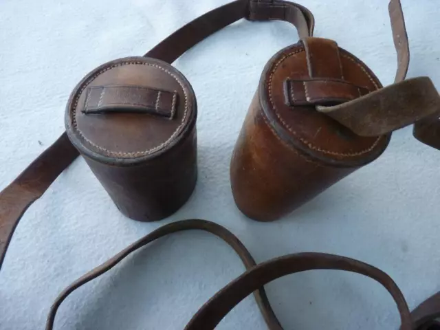 Australian Boer War Period -  Antique Leather Telescope Caps & Straps