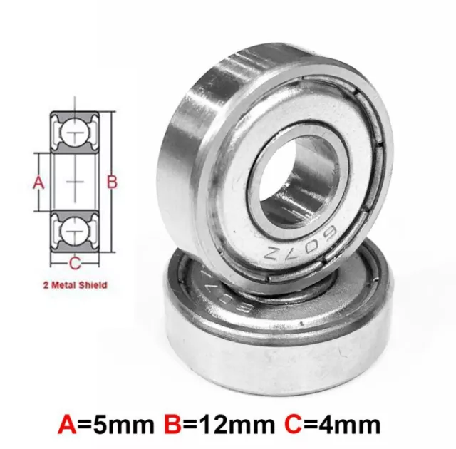 AT Bearing 5x12x4mm MS chrome steel Metal shielded (1pc)