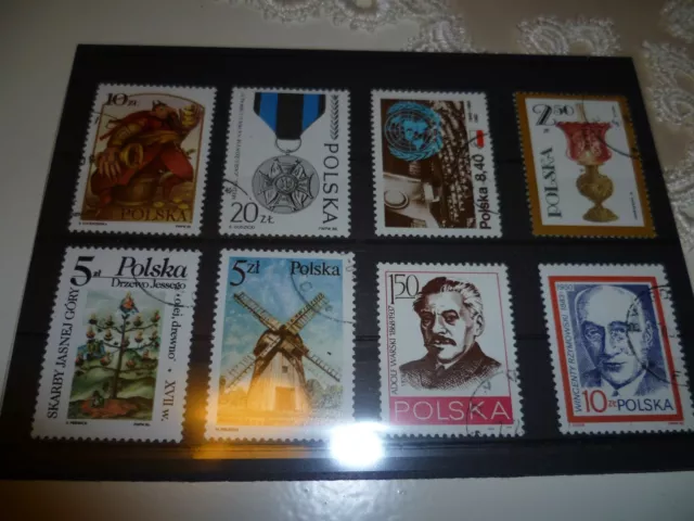 Steckkarte Briefmarken, Polen, Polska, diverse Motive, gestempelt, Set 20