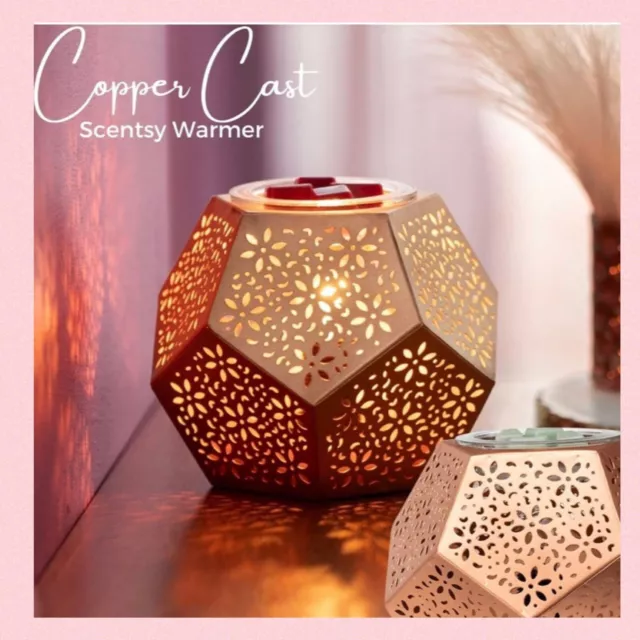 Scentsy COPPER CAST Warmer Geometric Shape Pressed Tin Like Galvanized Metal NEW