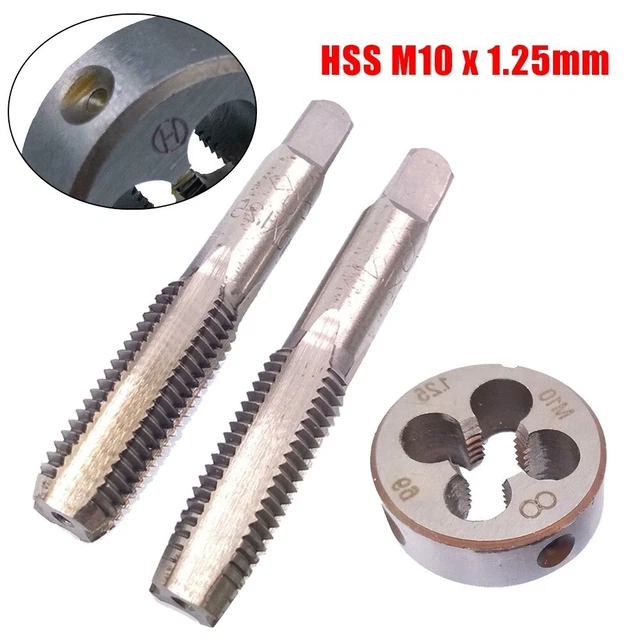 Filet métrique haute performance HSS M10 x 1 25 mm robinet droit et matrice 3 p