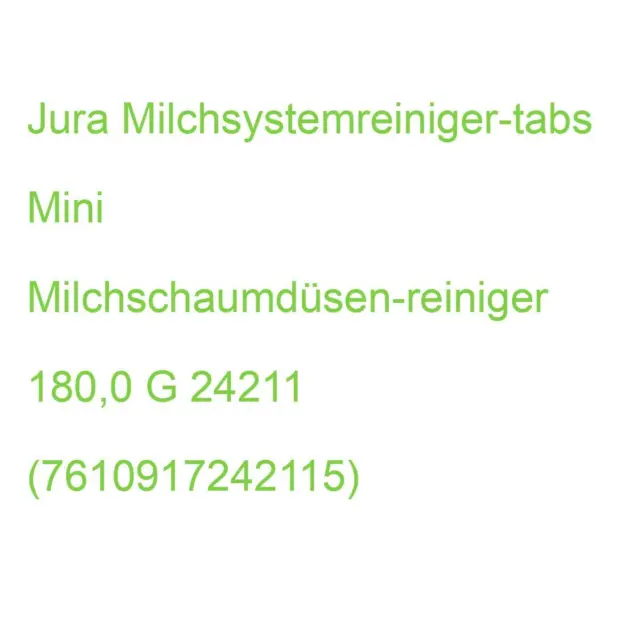 Jura Milchsystemreiniger-tabs Mini Milchschaumdüsen-reiniger 180,0 G 24211 (7610