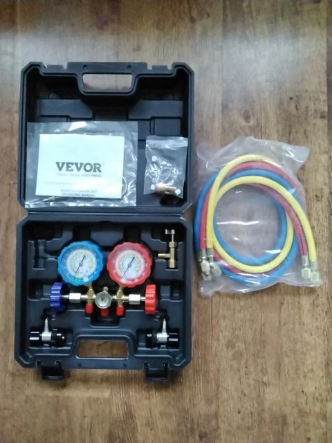 Yescom 3x Straight Ball Valves For R410a R404a R134 Ac Charging Hoses Connect Manifold Dual Gauges Tool Fitting Kit