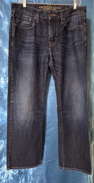 American Eagle AEO Original Straight Jeans Medium Wash Blue Denim Jeans 31x30 VG