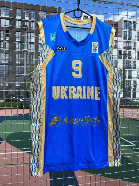 Ukraine National Basketball Team match worn special edition shirt #9 Zabirchenko