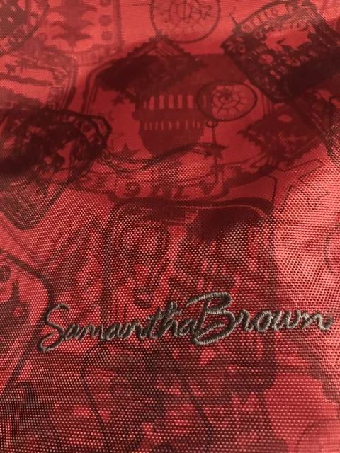 EUC Samantha Brown HUGE Travel Tote Red Luggage Pockets Weekender 23”x14”x7” 7
