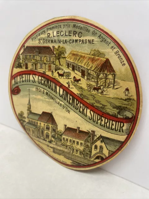 Ancienne Étiquette Fromage: Camembert Au Petit St. Germain  R. Leclerc  Calvados 3