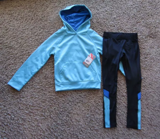 NWT Cheetah Performance Blue/Black Polyester Blend Sweat Pants & Top Youth 6-6X