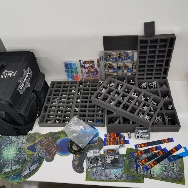 Battle Foam Bag Full of Privateer Press Warmachine Cygar Miniatures Cards + More