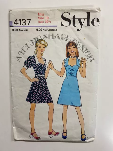 STYLE Paper Sewing Pattern, Dress, Size 10, #4137, Cut