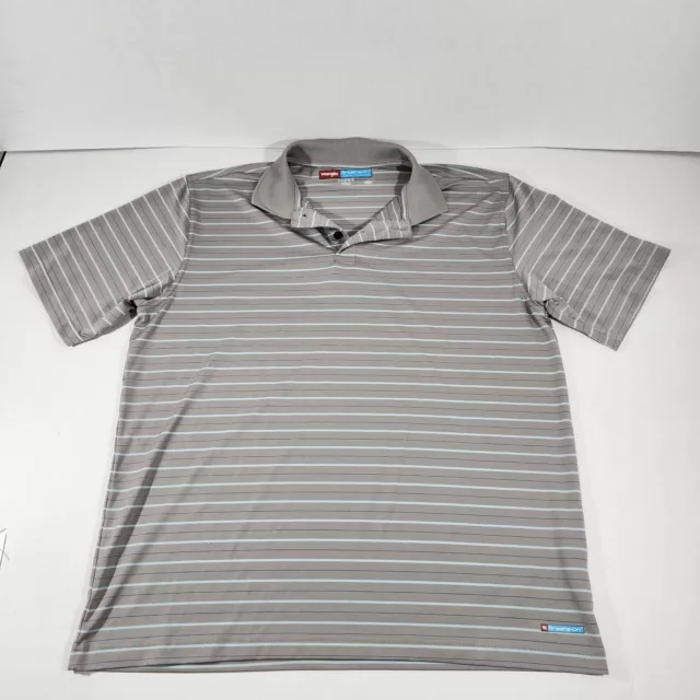 WRANGLER BREATHE DRI POLO Shirt Mens L Gray Activewear Performance