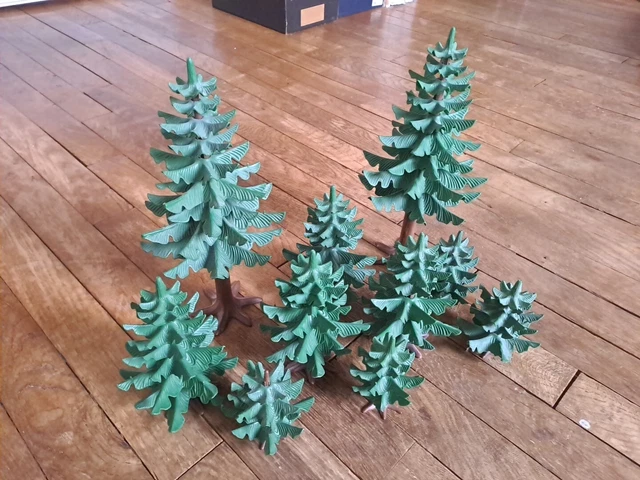 Lot Végétation PLAYMOBIL - 3 Sapins + Plantes Mousse - Occasion Pour Décorer Ton Univers !