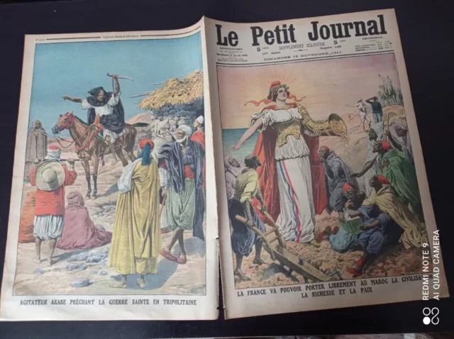 Le petit journal 1911 1096 Maroc + tripolitaine arabe prêchant la guerre sainte