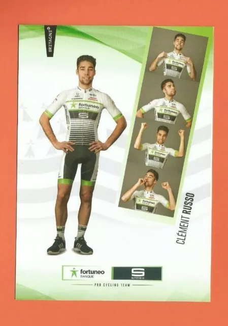 CYCLISME carte cycliste CLEMENT RUSSO équipe FORTUNEO SAMSIC 2018