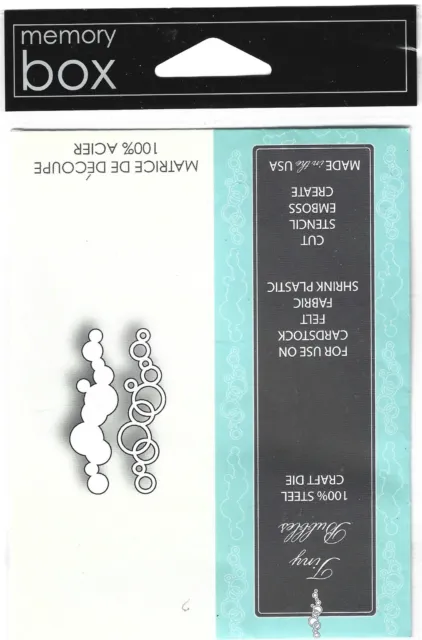 Memory Box Tiny Bubbles cutting die set. 2 pieces. 98699. New.