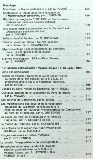 Bulletin Sté Botanique Centre-Ouest 15/1984 flore mycologie lichen Vosges Alsace 3