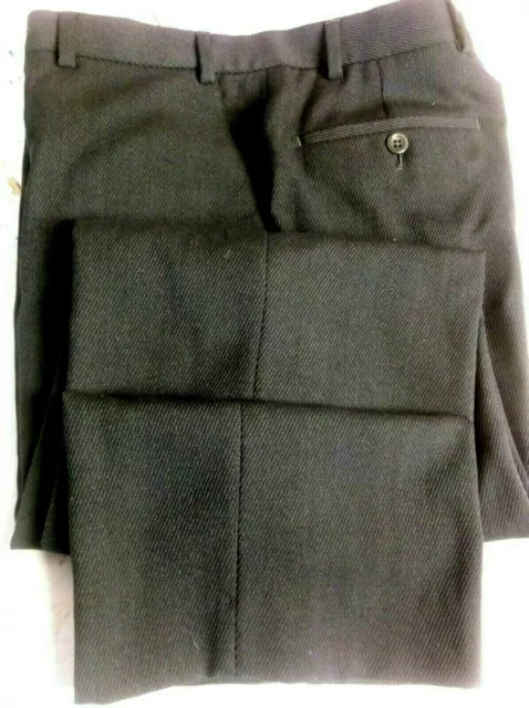 Armani Collezioni Dark Gray Flat Front twill Pattern 34"W/ 32"L made in Italy