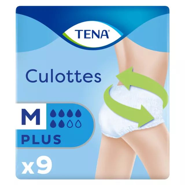 LOT DE 2 - TENA - Pants Culottes fuites urinaires Medium Plus - paquet de 9 culo