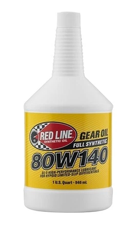 Red Line Oil 80W140 Gear Oil Synthetic GL-5 Differential Gear Oil 1 Quart - Case