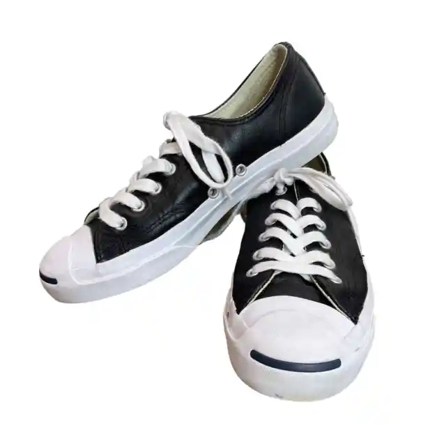 Converse Jack Purcell Unisex Womens 7.5 Mens 6 Sneakers Black Leather 1S962