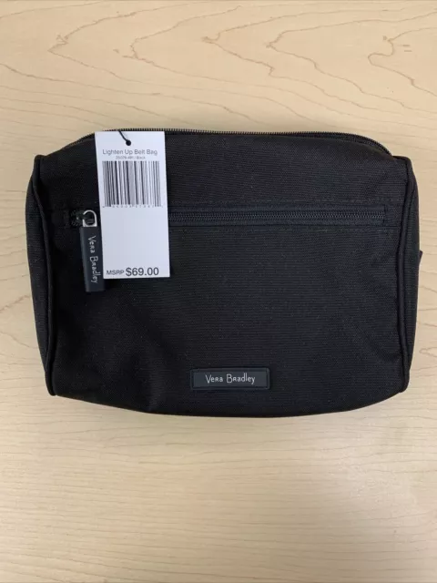 NWT VERA BRADLEY Black Lighten Up Belt Bag Fanny Pack Adjustable Strap MSRP $69