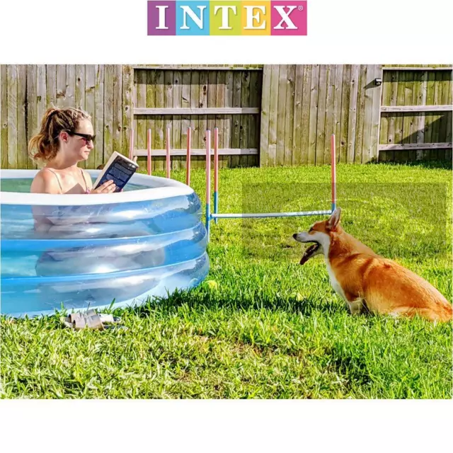 Intex Kid Family Lounge Outdoor Inflatable Swimming Pool With Bench & Headrest 2