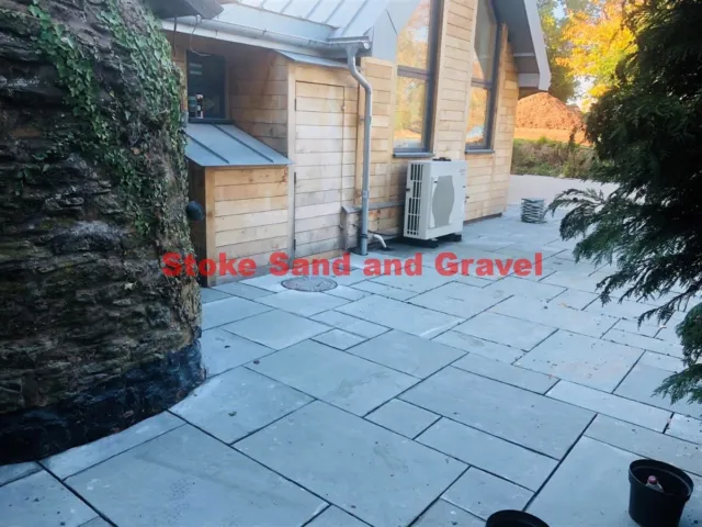 Kota Blue Indian Limestone 20mm Calibrated Mixed Size Paving 1m2 Collected 3