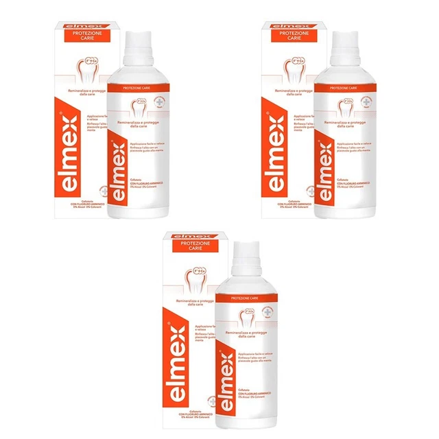 3pz ELMEX Protezione Carie Collutorio con Fluoruro Amminico 400ml